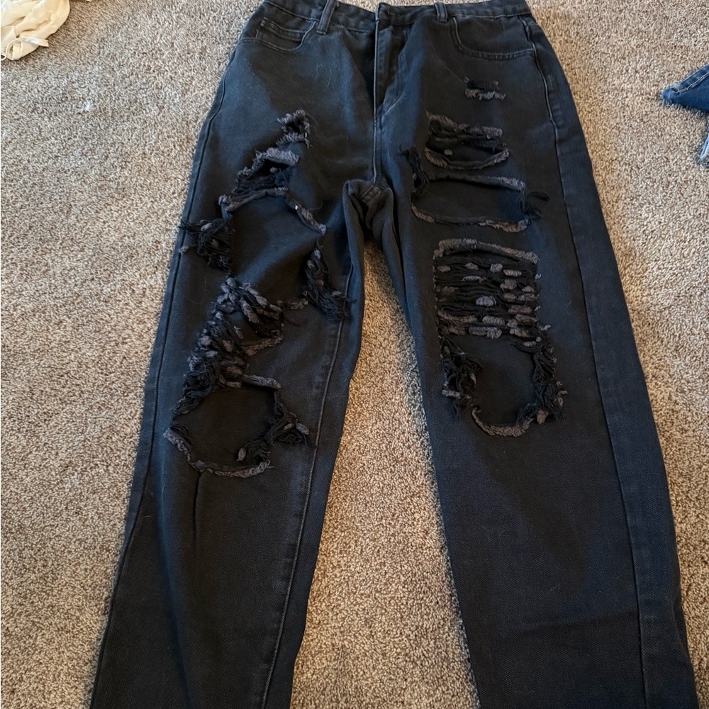 SHEIN Black Distressed Men’s Jeans